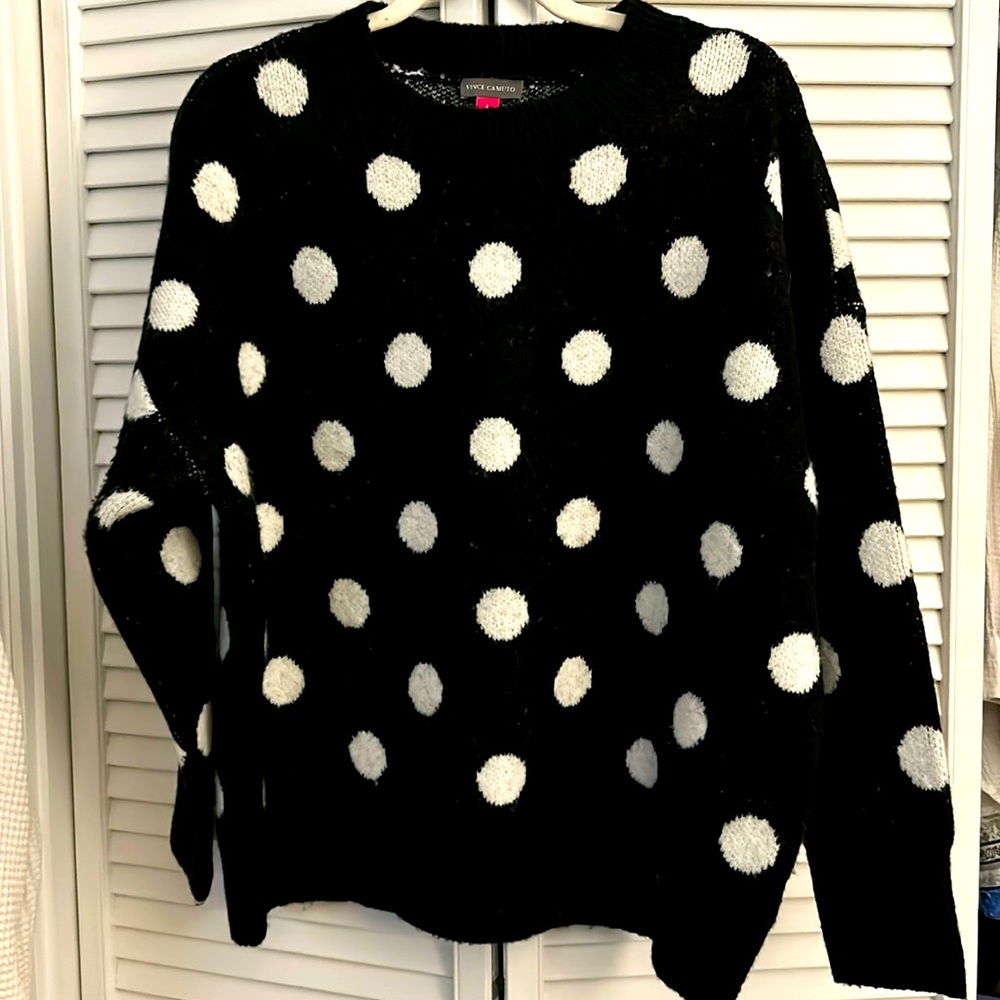 Vince Camuto Polka Dot Sweater, Large